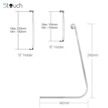 Tablet Holder Stand, Stouch 360° Rotatable Aluminum Desktop Holder Mount Compatible for 7-13 inch Galaxy Tab S8, iPad Pro/Air/Mini,Nexus, Surface Pro 4 Kiosk POS Silver