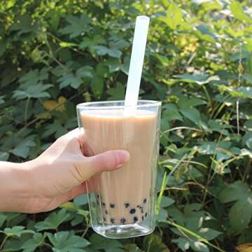 ALINK Extra Wide Silicone Straws for Smoothies and Boba