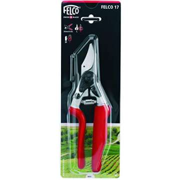 Felco Pruning Shears (F 17) - High Performance Swiss Made Left-Handed One-Hand Garden Pruner with St...