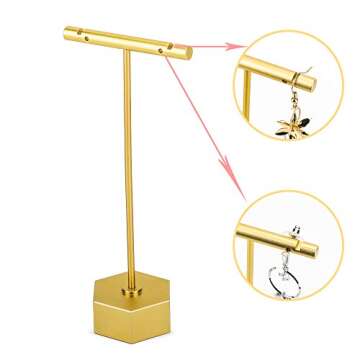 Elitnus T Earring Display Stand - 2 Pack Detachable Earring Organizer - Elegant Jewelry Holder Displ...