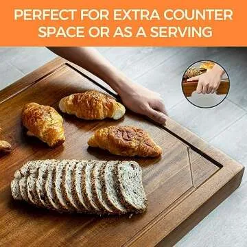 Noodle Board Stove Cover with Handles - Acacia Wood