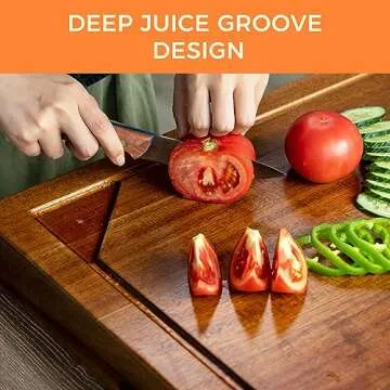 Noodle Board Stove Cover with Handles - Acacia Wood