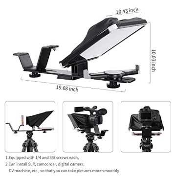 GVM Portable Teleprompter for iPad and DSLR Cameras