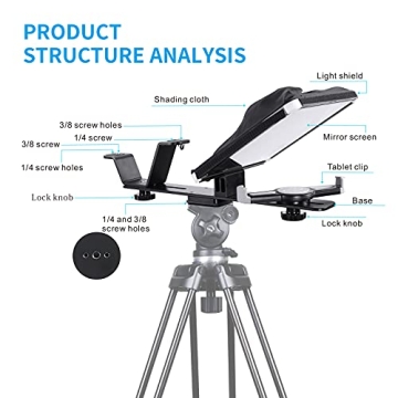 GVM Portable Teleprompter for iPad and DSLR Cameras