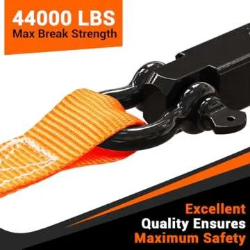 Ohuhu D Ring Shackles 3/4" 2 Pack, D Shackle Rugged 20 Ton (44,000 lbs) Maximum Break Strength, 4.75 Ton (9,500 Lbs) Capacity