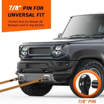 Ohuhu D Ring Shackles 3/4" 2 Pack, D Shackle Rugged 20 Ton (44,000 lbs) Maximum Break Strength, 4.75 Ton (9,500 Lbs) Capacity