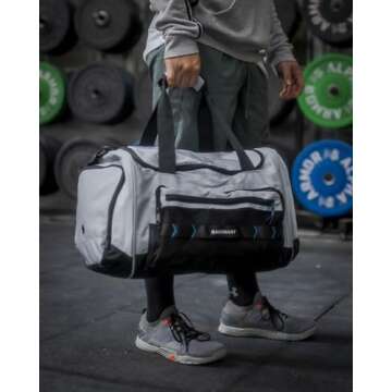 BAGSMART Sports Gym Bag, 37L Travel Duffel Bag Carry-on Bag, Lightweight Weekend Overnight Bag with ...