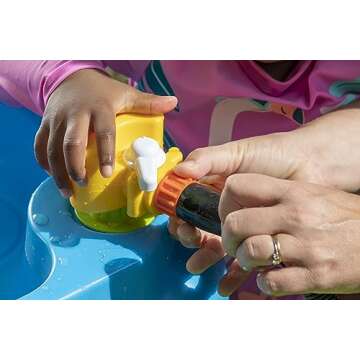 Step2 Waterpark Wonders Two-Tier Water Table, Kids Water Activity Sensory Playset, Comes with Umbrella, Summer Outdoor Toys, 11 Piece Water Toy Accessories, for Toddlers 1.5+ Years Old