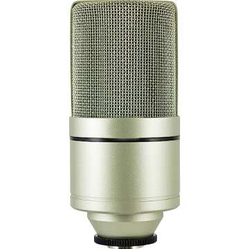 MXL 990 Condenser Microphone for Podcasting, Singing, Home Studio Recording, Gaming & Streaming | Detailed Sound | XLR | Large Diaphragm (Champagne)