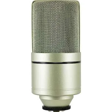 MXL 990 Condenser Microphone for Podcasting, Singing, Home Studio Recording, Gaming & Streaming | Detailed Sound | XLR | Large Diaphragm (Champagne)