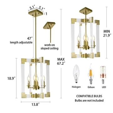 NDZMN Modern Chandelier with Brass Finish for Any Room