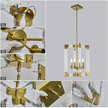 NDZMN Modern Chandelier with Brass Finish for Any Room