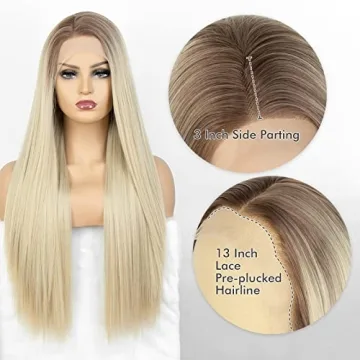 K'ryssma Ombre Blonde Lace Front Wig Stylish Heat Resistant