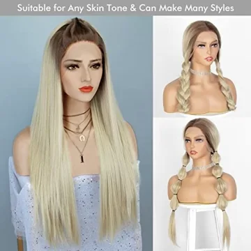 K'ryssma Ombre Blonde Lace Front Wig Stylish Heat Resistant