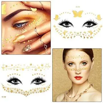 Zonon 20 Sheets Glitter Freckles Temporary Face Tattoos