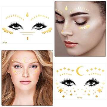Zonon 20 Sheets Glitter Freckles Temporary Face Tattoos