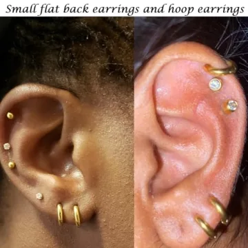 Hypoallergenic Surgical Steel Hoop Stud Earrings Set Unisex