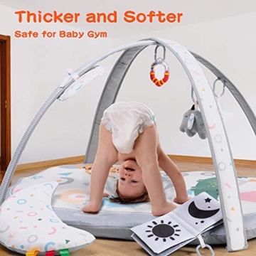Lupantte 7 in 1 Baby Play Gym Mat with Toys & Pillow