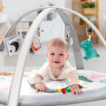 Lupantte 7 in 1 Baby Play Gym Mat with Toys & Pillow