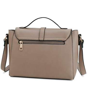 Medium Sized Crossbody Purses Ladies Designer Shoulder Bags for Women Handbags (Apricot)