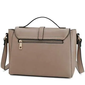 Medium Sized Crossbody Purses Ladies Designer Shoulder Bags for Women Handbags (Apricot)