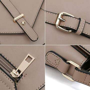 Medium Sized Crossbody Purses Ladies Designer Shoulder Bags for Women Handbags (Apricot)