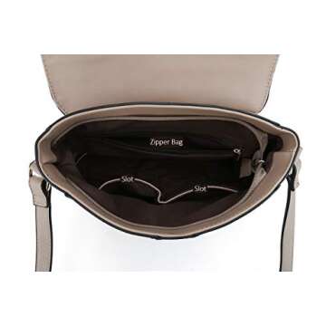 Medium Sized Crossbody Purses Ladies Designer Shoulder Bags for Women Handbags (Apricot)