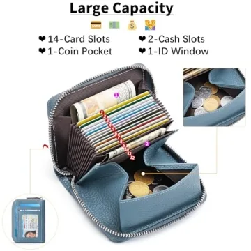 Small RFID Leather Credit Card Holder Wallet