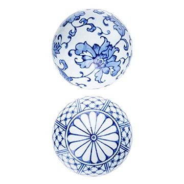 Ka Home Blue Porcelain Decorative Balls - Set of 6