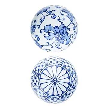 Ka Home Blue Porcelain Decorative Balls - Set of 6