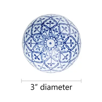 Ka Home Blue Porcelain Decorative Balls - Set of 6