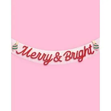 Merry and Bright Fringe Banner for Christmas Celebrations
