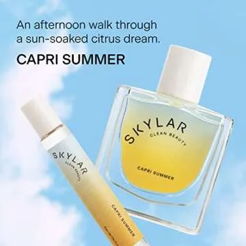 Skylar Capri Summer Eau de Parfum - Hypoallergenic & Clean Perfume for Women & Men, Vegan & Safe for Sensitive Skin - Fruity Citrus Perfume, Bergamot, Neroli & Blood Orange - 10mL /0.33 Fl oz