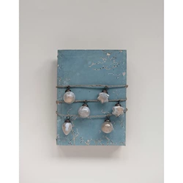 Creative Co-Op Mercury Glass Ball Ornament Garland, Marbled Taupe Finish