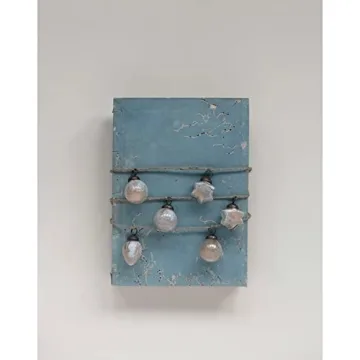 Creative Co-Op Mercury Glass Ball Ornament Garland, Marbled Taupe Finish