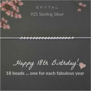 Sterling Silver 18th Birthday Gift Bracelet for Girls