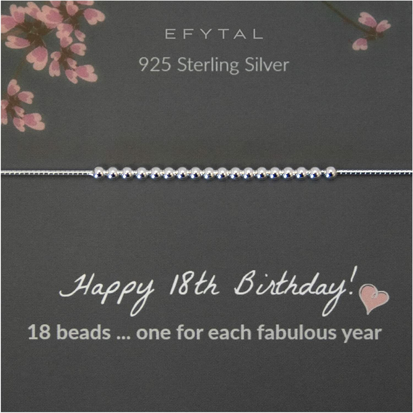 Sterling Silver 18th Birthday Gift Bracelet for Girls