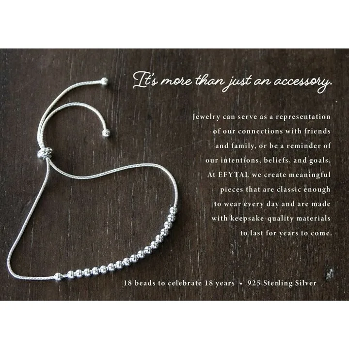 Sterling Silver 18th Birthday Gift Bracelet for Girls