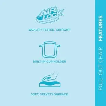 Intex 66551EP Inflatable Pull-Out Chair: Built-in Cupholder – Velvety Surface – 2-in-1 Valve – Folds Compactly – 80" x 91" x 26"