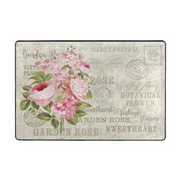 ALAZA Flower Garland Chic Floral Area Rug 3'x2'