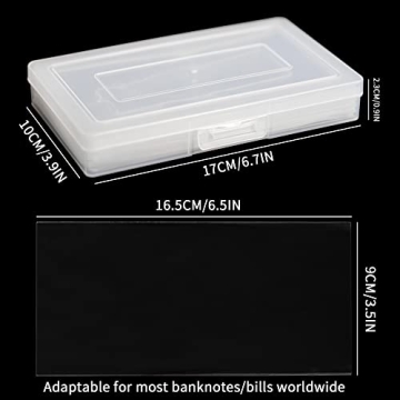 Premium 100 Pieces Dollar Bill Holder with Storage Box