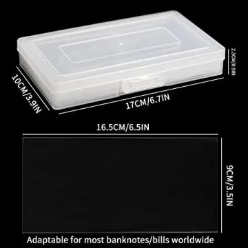Premium 100 Pieces Dollar Bill Holder with Storage Box