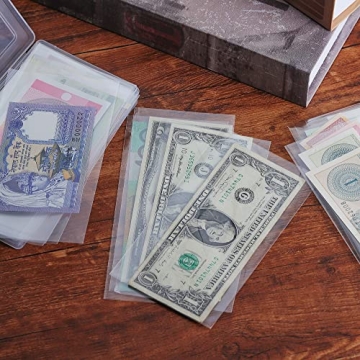 Premium 100 Pieces Dollar Bill Holder with Storage Box