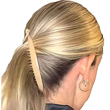 Camila Paris CP2889 French Large Banana Clip Hair Comb, Flexible Banana Clips Hair for Thick Hair Po...