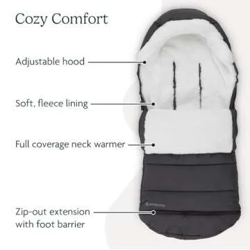 UPPAbaby CozyGanoosh Footmuff - Easily Attaches to UPPAbaby Strollers + RumbleSeat - Ultra-plush, Weather-Proof - Winter Stroller Cover - Jake (Charcoal)
