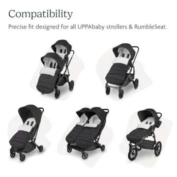 UPPAbaby CozyGanoosh Footmuff - Easily Attaches to UPPAbaby Strollers + RumbleSeat - Ultra-plush, Weather-Proof - Winter Stroller Cover - Jake (Charcoal)