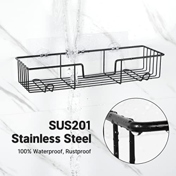 AmazerBath No-Drill Shower Shelf Rustproof Stainless Steel 2 Pack