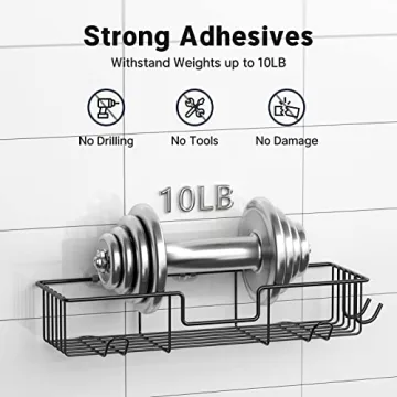 AmazerBath No-Drill Shower Shelf Rustproof Stainless Steel 2 Pack