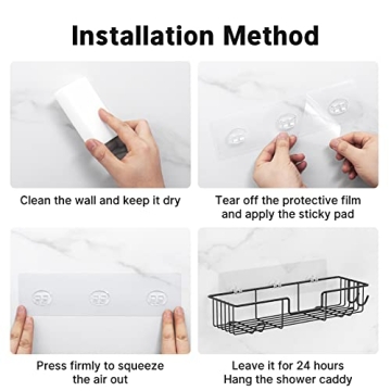 AmazerBath No-Drill Shower Shelf Rustproof Stainless Steel 2 Pack