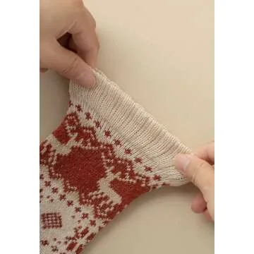 BATHRINS Womens Winter Thick Wool Cotton Socks Warm Thermal Socks Soft Cozy Crew Socks, 3 Pairs